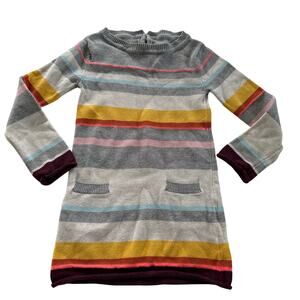 H&M Girls Multicolor Striped Sweater Dress Size 2-4